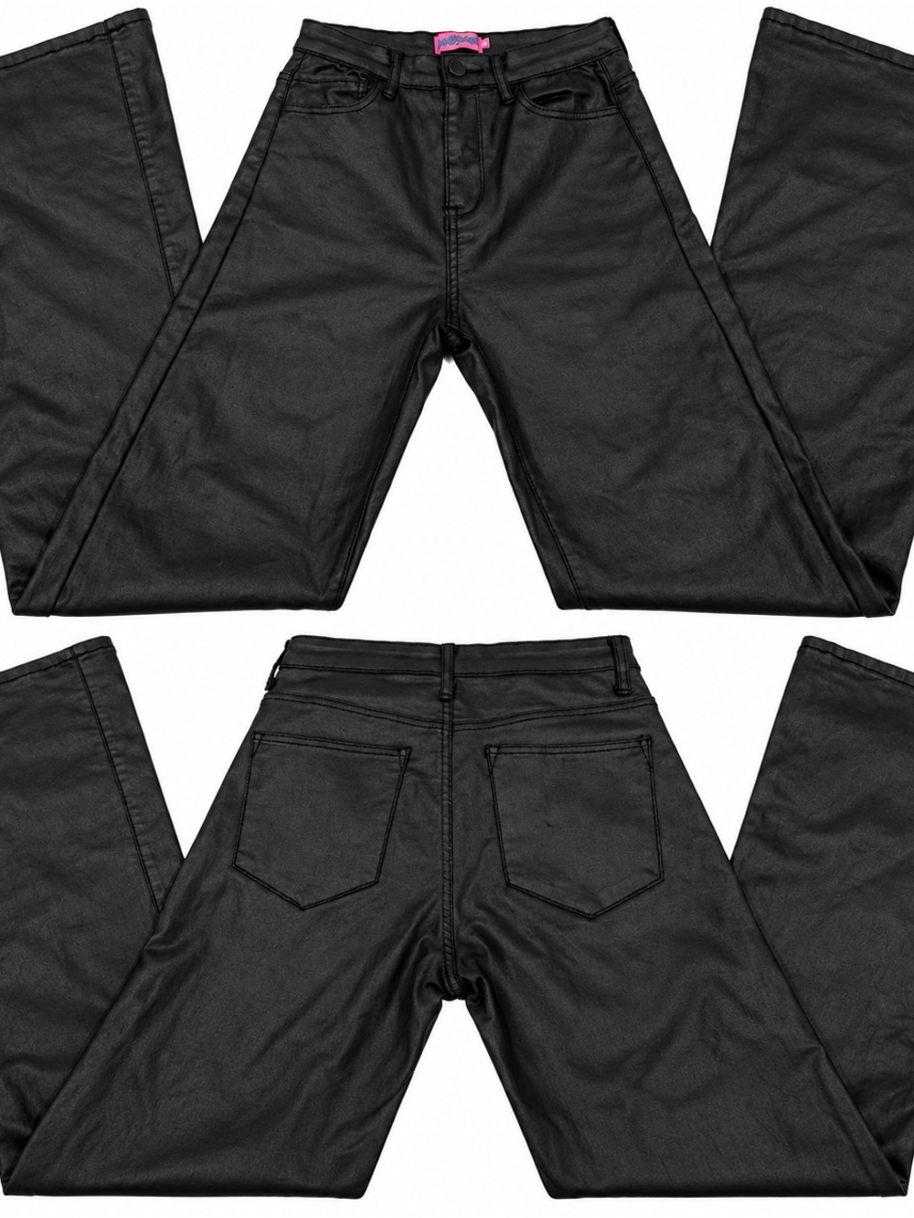 Edikted Women’s Black Flared Faux Leather Jeans